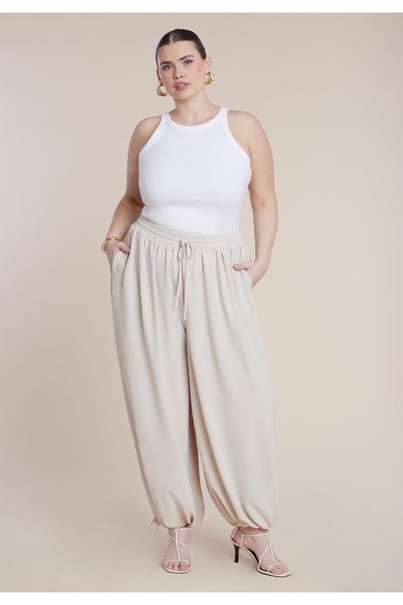 Women's Plus Size Drawstring Balloon Pant
