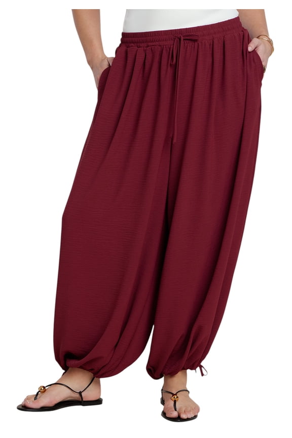 Women's Plus Size Drawstring Balloon Pant