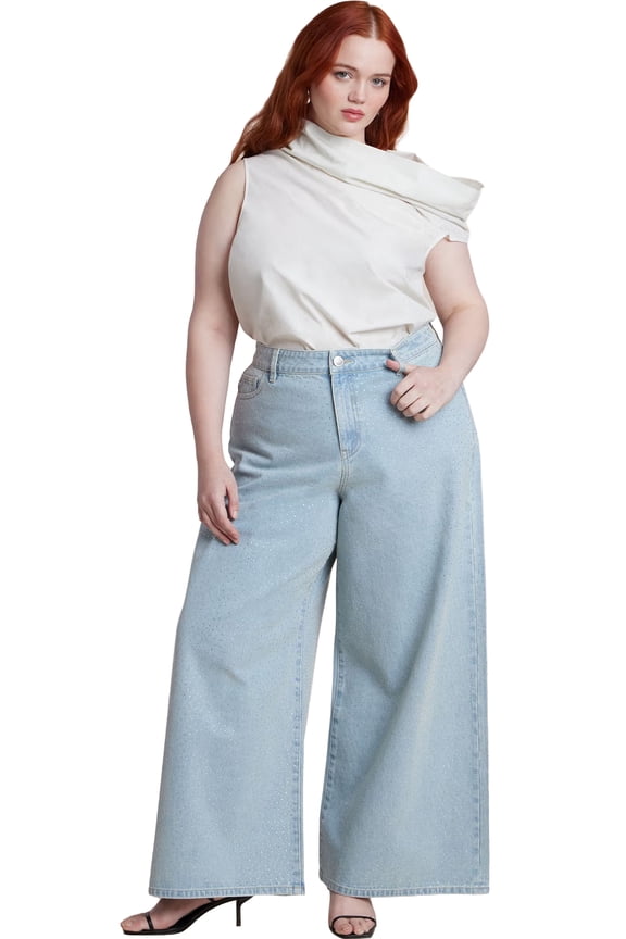 Women's Plus Size Embellished Rhinestone Jeans