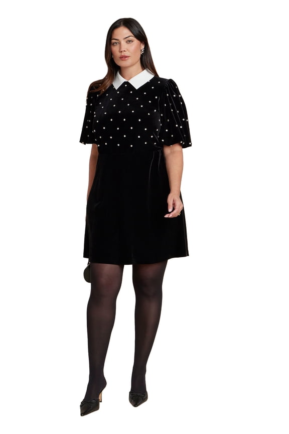 Women's Plus Size Embellished Sleeve Mini Dress