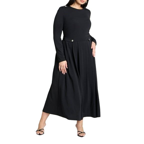ELOQUII Women's Plus Size Eupalette Dress With Pleats