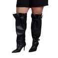 thumbnail image 1 of ELOQUII Women's Plus Size Faux Leather Over-The-Knee Slouchy Boot, 1 of 2