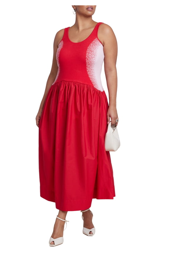 Women's Plus Size Flare Skirt Tank Dress
