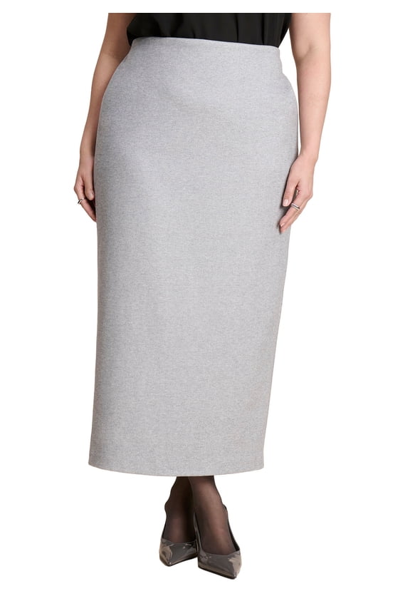 Women's Plus Size Heathered Column Maxi Skirt