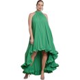 thumbnail image 1 of ELOQUII Women's Plus Size High Low Dramatic Ruffle Detail Dress, 1 of 5