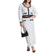 ELOQUII Women's Plus Size Intarsia Trumpet Sweater Skirt