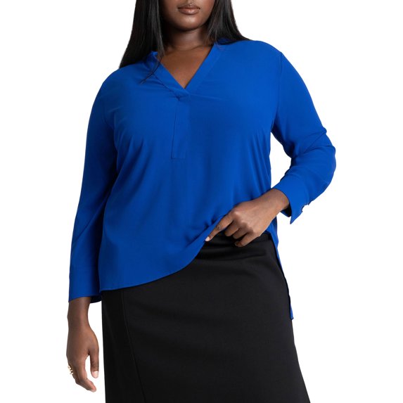 ELOQUII Women's Plus Size Mandarin Collar Tunic