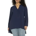 thumbnail image 1 of ELOQUII Women's Plus Size Mandarin Collar Tunic, 1 of 3