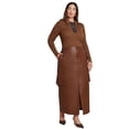 thumbnail image 1 of ELOQUII Women's Plus Size Maxi Cargo Faux Leather Skirt, 1 of 3