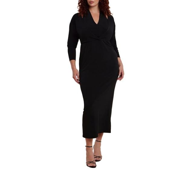 ELOQUII Women's Plus Size Maxi Dress With Halter Layer