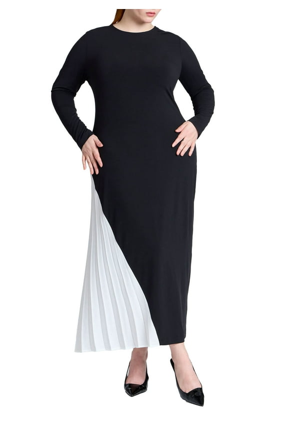 Women's Plus Size Maxi Dress With Pleat