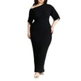 thumbnail image 1 of ELOQUII Women's Plus Size Mixed Directional Rib Midi Dress, 1 of 4
