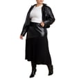 thumbnail image 1 of ELOQUII Women's Plus Size Mixed Media Pleated Skirt, 1 of 3