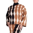 thumbnail image 1 of ELOQUII Women's Plus Size Mock Neck Intarsia Sweater, 1 of 3