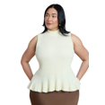 thumbnail image 1 of ELOQUII Women's Plus Size Mockneck Peplum Sweater, 1 of 3