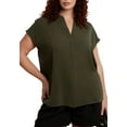 thumbnail image 1 of ELOQUII Women's Plus Size Notch Collar Blouse, 1 of 6