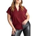 thumbnail image 1 of ELOQUII Women's Plus Size Notch Collar Blouse, 1 of 6