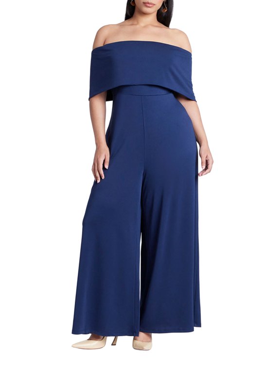 Women's Plus Size Off Shoulder Jumpsuit