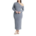 thumbnail image 1 of ELOQUII Women's Plus Size Off Shoulder Sweater Dress, 1 of 2