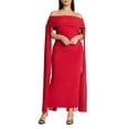 thumbnail image 1 of ELOQUII Women's Plus Size Off The Shoulder Cape Gown, 1 of 2