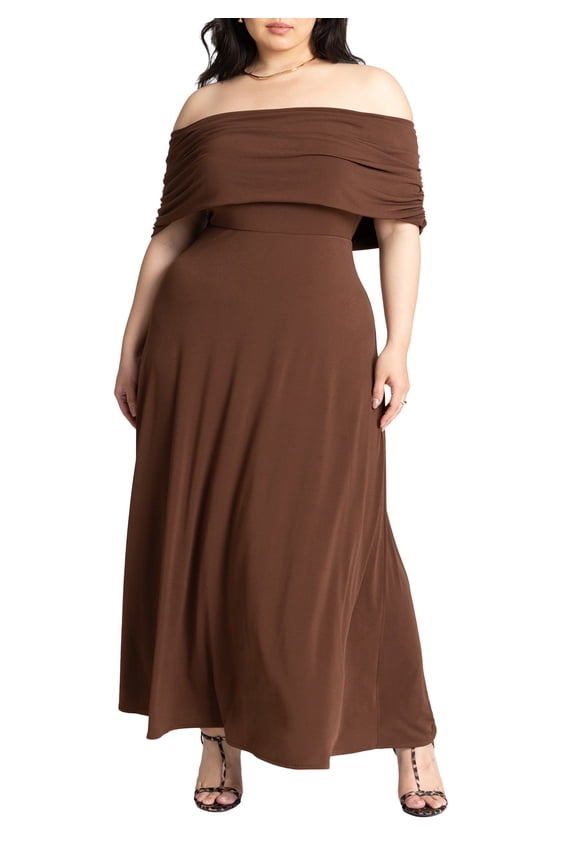 Women's Plus Size Off The Shoulder Maxi Dress