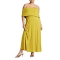 thumbnail image 1 of ELOQUII Women's Plus Size Off The Shoulder Maxi Dress, 1 of 2