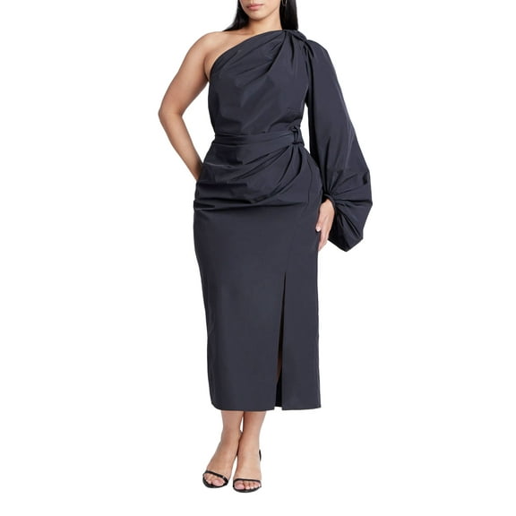 ELOQUII Women's Plus Size One Shoulder Dress