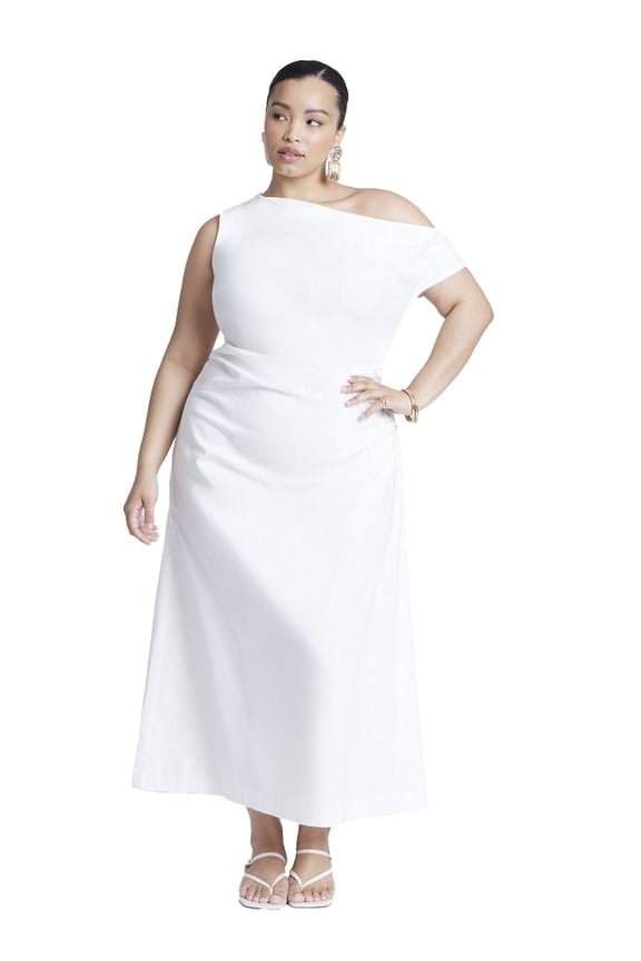 Women's Plus Size One Shoulder Maxi Dress
