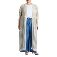 thumbnail image 1 of ELOQUII Women's Plus Size Open Stitch Cardigan Duster, 1 of 2