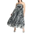 thumbnail image 1 of ELOQUII Women's Plus Size Paillette Dress With Big Skirt, 1 of 5