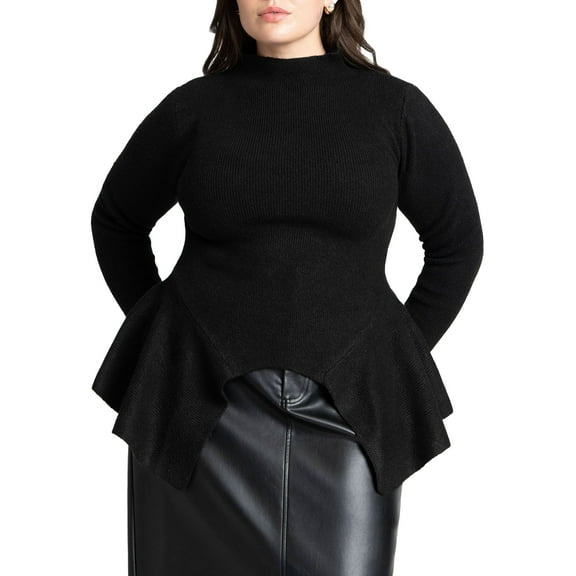 ELOQUII Women's Plus Size Peplum Sweater