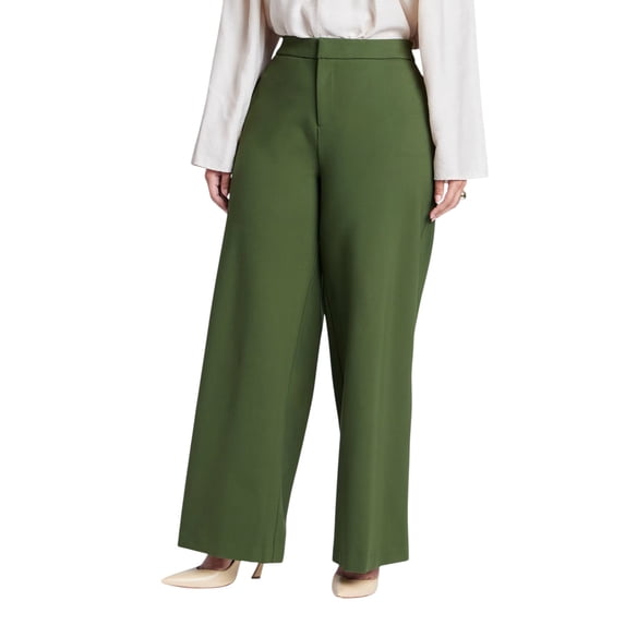 ELOQUII Women's Plus Size Petite The Ultimate Stretch Wide Leg Work Pant