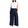 thumbnail image 1 of ELOQUII Women's Plus Size Pleat Detail Trouser With Long Belt, 1 of 4