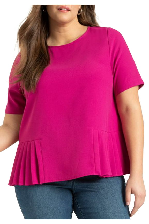 Women's Plus Size Pleated Hem Top