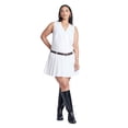 thumbnail image 1 of ELOQUII Women's Plus Size Pleated Mini Dress With Belt, 1 of 2