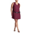 thumbnail image 1 of ELOQUII Women's Plus Size Pleated Mini Dress With Belt, 1 of 2
