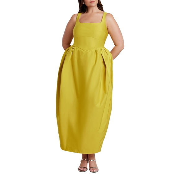 ELOQUII Women's Plus Size Pleated Tank Gown
