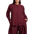 thumbnail image 1 of ELOQUII Women's Plus Size Pointed Collar Button Up Shirt, 1 of 3