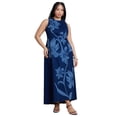 thumbnail image 1 of ELOQUII Women's Plus Size Printed Denim Dress, 1 of 4