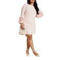 thumbnail image 1 of ELOQUII Women's Plus Size Rosette Sleeve Mini Dress, 1 of 2