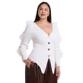 thumbnail image 1 of ELOQUII Women's Plus Size Rounded Sleeve Cardigan, 1 of 4