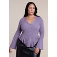 thumbnail image 1 of ELOQUII Women's Plus Size Ruffle Cardigan, 1 of 4