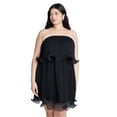 thumbnail image 1 of ELOQUII Women's Plus Size Ruffle Hem Mini Dress, 1 of 2