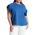 thumbnail image 1 of ELOQUII Women's Plus Size Ruffle Sleeve Tee, 1 of 3