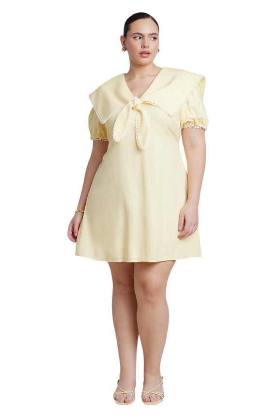Women's Plus Size Sailor Collar Mini Dress