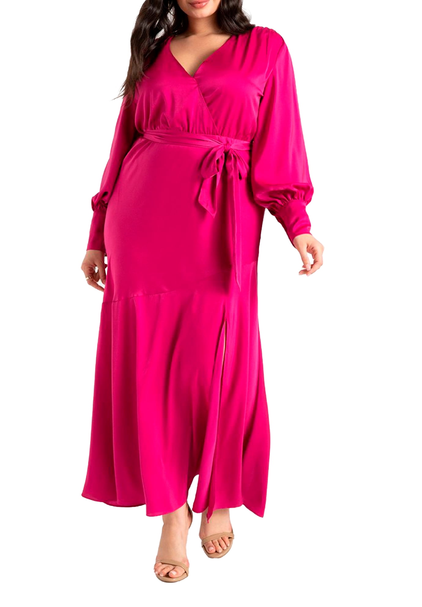 ELOQUII Women s Plus Size Satin Maxi Dress