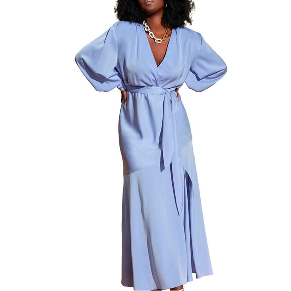 ELOQUII Women's Plus Size Satin Maxi Dress