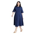 thumbnail image 1 of ELOQUII Women's Plus Size Seam Detail Ponte Work Dress, 1 of 2