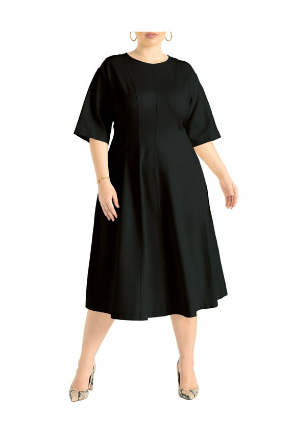 Women's Plus Size Seam Detail Ponte Work Dress
