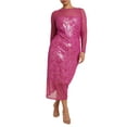 thumbnail image 1 of ELOQUII Women's Plus Size Sequin Dress With Sheer Layer, 1 of 2
